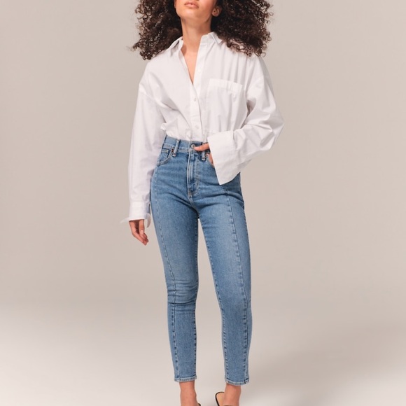 Abercrombie & Fitch The Super Skinny Ankle High Rise Jeans size 28 short - Picture 2 of 8